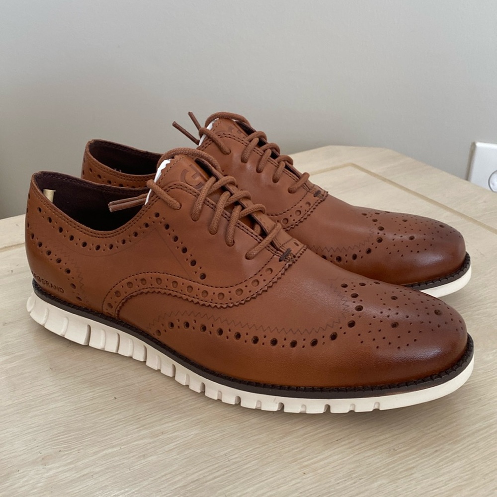 Cole Haan Brown Oxfords with White Sole